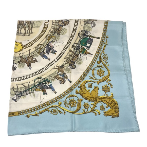 Hermes Vintage Silk Scarf Carre 90 “La Promenade De Longchamps” By P.Ledoux - Picture 4 of 14